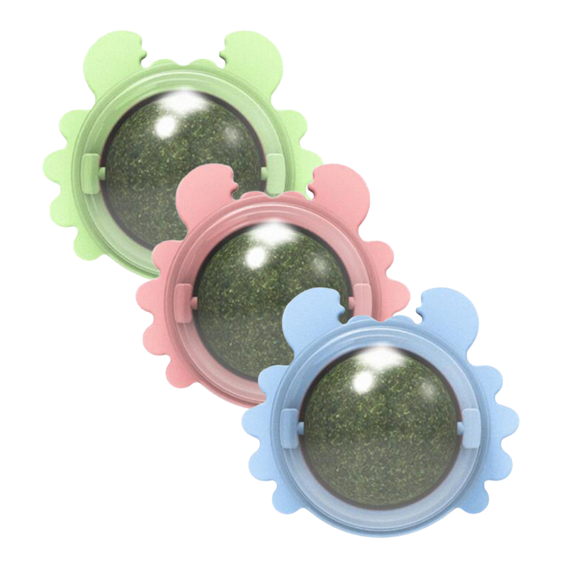 Jouet boule de menthe rotative pour chat