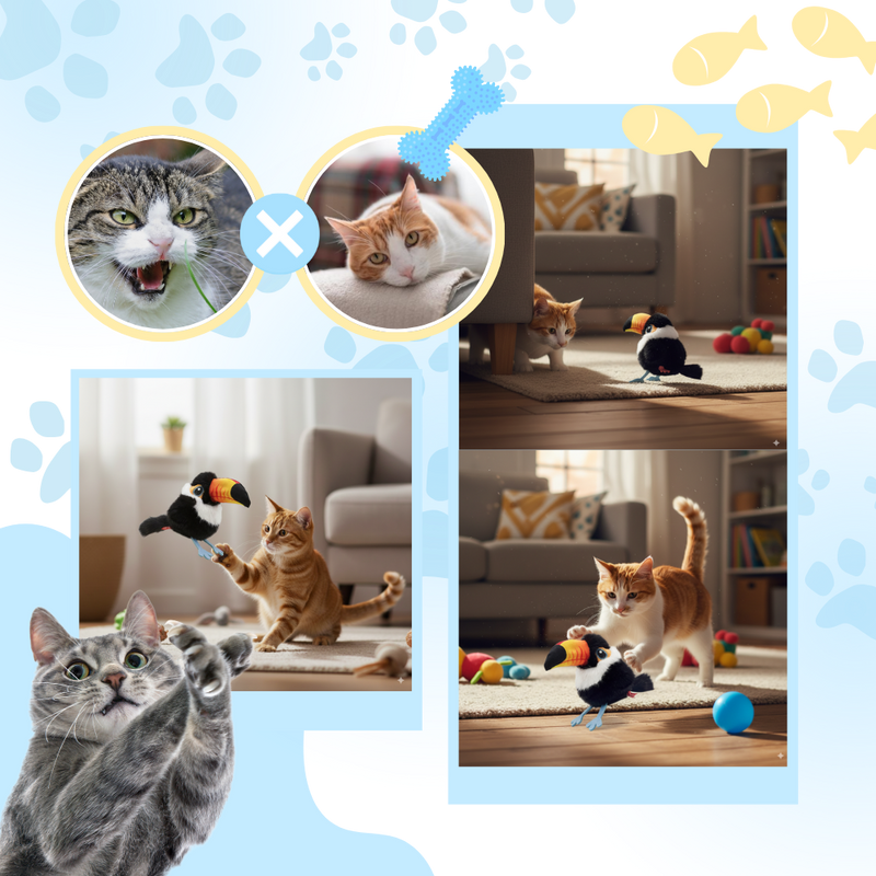Jouet interactif oiseau pour chat