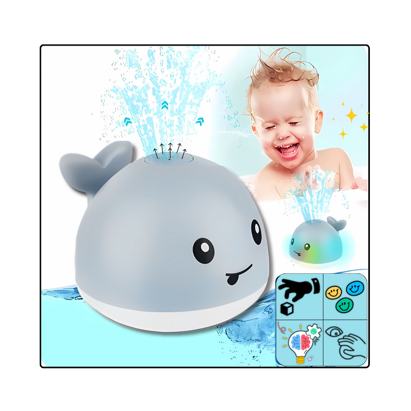 Jouet de bain interactif en forme de baleine avec lumières