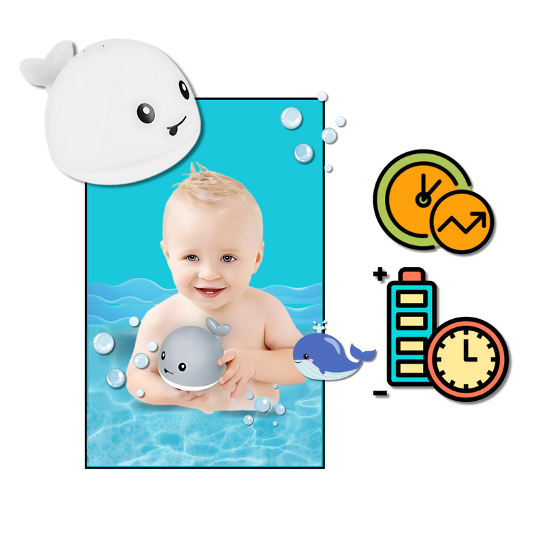 Jouet de bain interactif en forme de baleine avec lumières