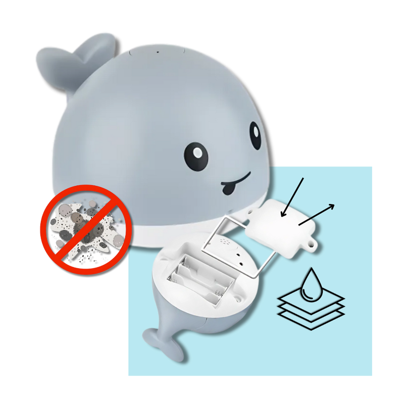 Jouet de bain interactif en forme de baleine avec lumières