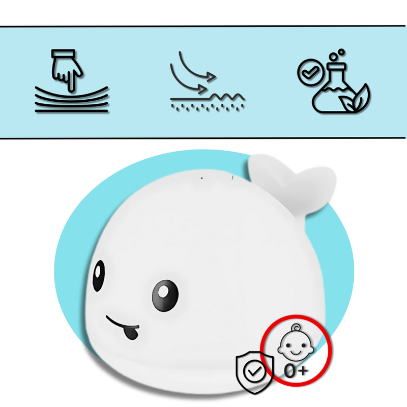 Jouet de bain interactif en forme de baleine avec lumières